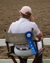 Jodie Kelly schooling clients in warm up ring