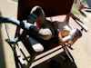 Lauren sound asleep in the rocking chair - worn out from camp.<br /><br />
