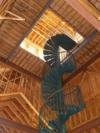 Spiral staircase on second floor